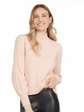 NWT Mexx Cropped Women's Knit Pink Sweater Cable Knit Size XL
